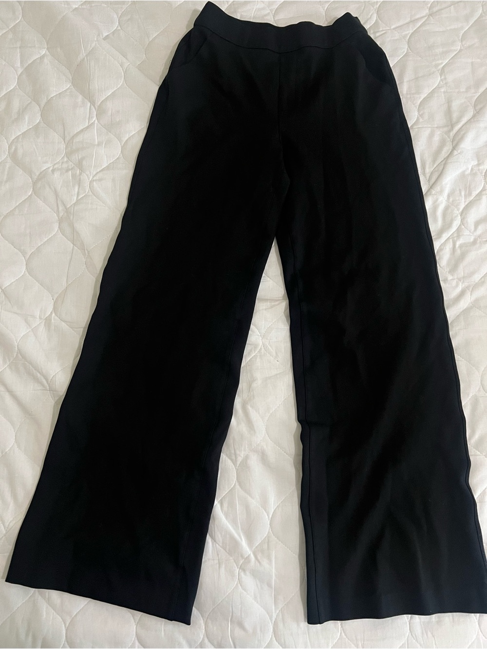 SPANX Black Wide-Leg Ponte